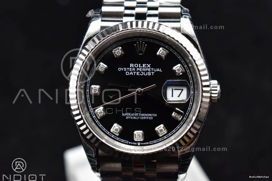 Diamond Bracelet 1:1 DateJust Black Steel 36 On 126234 Jubilee 904L SS Dial Best TechFriendly VS VSF Edition 410 0707